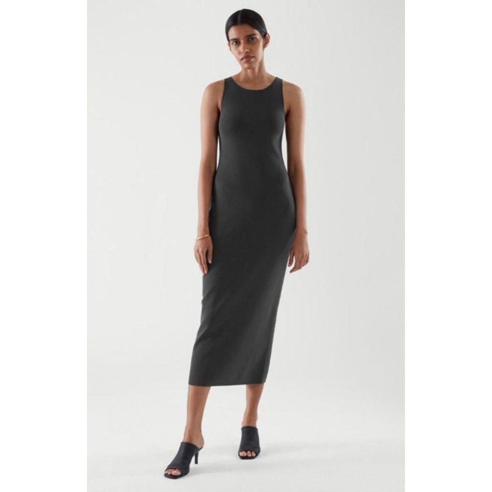 COS Charcoal Gray Sleeveless Midi Dress